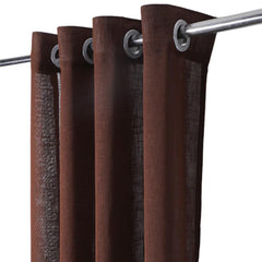 ShadeKart by Dzire Decor - Linen Sheer - Brown (Pack of 1) - for Door / Window