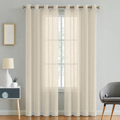 ShadeKart by Dzire Decor - Linen Sheer - Cream (Pack of 1) - for Door / Window