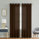 ShadeKart by Dzire Decor - Linen Sheer - Brown (Pack of 1) - for Door / Window