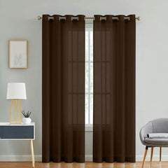 ShadeKart by Dzire Decor - Linen Sheer - Brown (Pack of 1) - for Door / Window