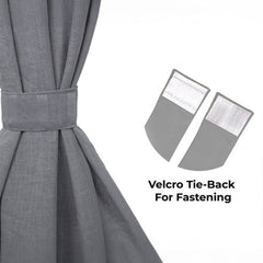 ShadeKart by Dzire Decor - Linen Sheer Curtain - Grey (Pack of 1) - Door / Window