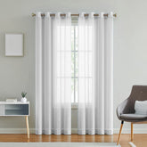 ShadeKart by Dzire Decor - Linen Sheer Curtain - White (Pack of 1) - for Door / Window
