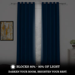 ShadeKart by Dzire Decor - Blackout Curtain – Navy Blue - for Door/Window