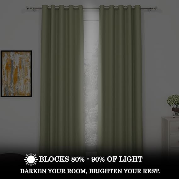 ShadeKart by Dzire Decor - Blackout Curtain for Door / Window – Light Green