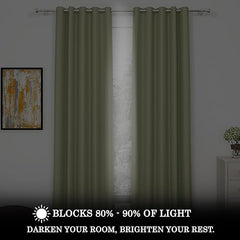 ShadeKart by Dzire Decor - Blackout Curtain for Door / Window – Light Green