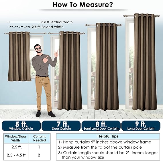 ShadeKart by Dzire Decor Blackout Curtain – Copper Brown - for Door/Window